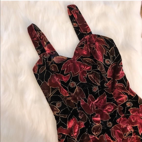 Vintage Dresses & Skirts - 90s vintage [rampage] floral velvet dress